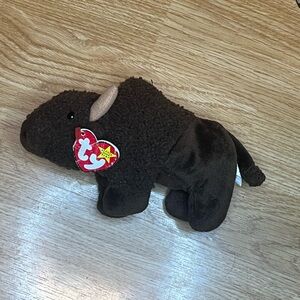 NOSTALGIC Ty 1998 Roan Beanie Babies Brown Buffalo Plush